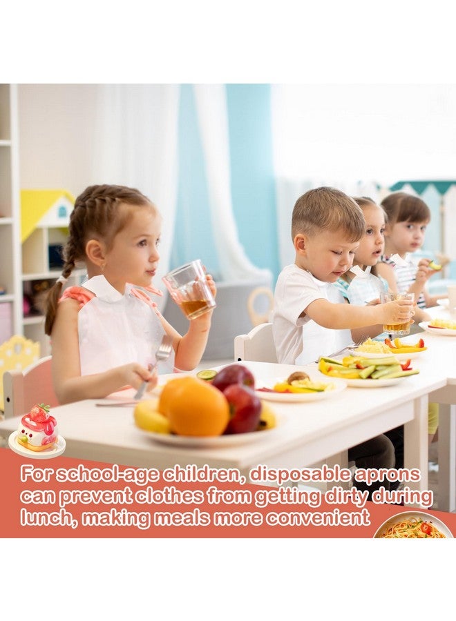 Skicuff 500 Pcs Disposable Plastic Bibs Bulk 11x15.75 Inch Waterproof Oil Proof Eating Bibs with Crumb Catcher for Kids Kindergarten - Image 5