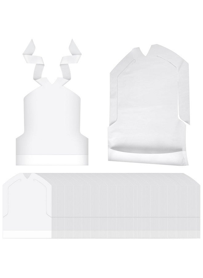 Skicuff 500 Pcs Disposable Plastic Bibs Bulk 11x15.75 Inch Waterproof Oil Proof Eating Bibs with Crumb Catcher for Kids Kindergarten - Image 1