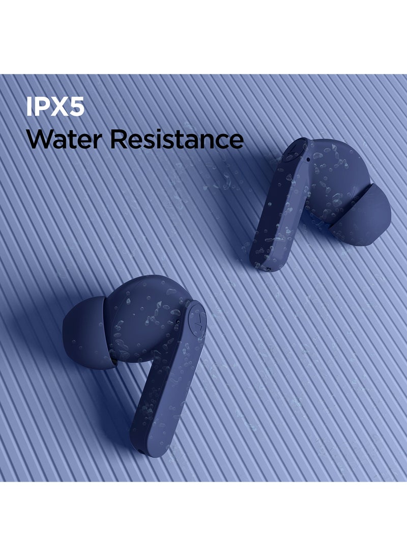 Airdopes 131 PRO Wireless Earbuds – 11mm Dynamic Drivers, 45Hrs Total Playback, ASAP Fast Charging, Quad Mic with ENx Environmental Noise Cancellation, Low Latency, IPX5 Water Resistant – Royal Blue - Image 5