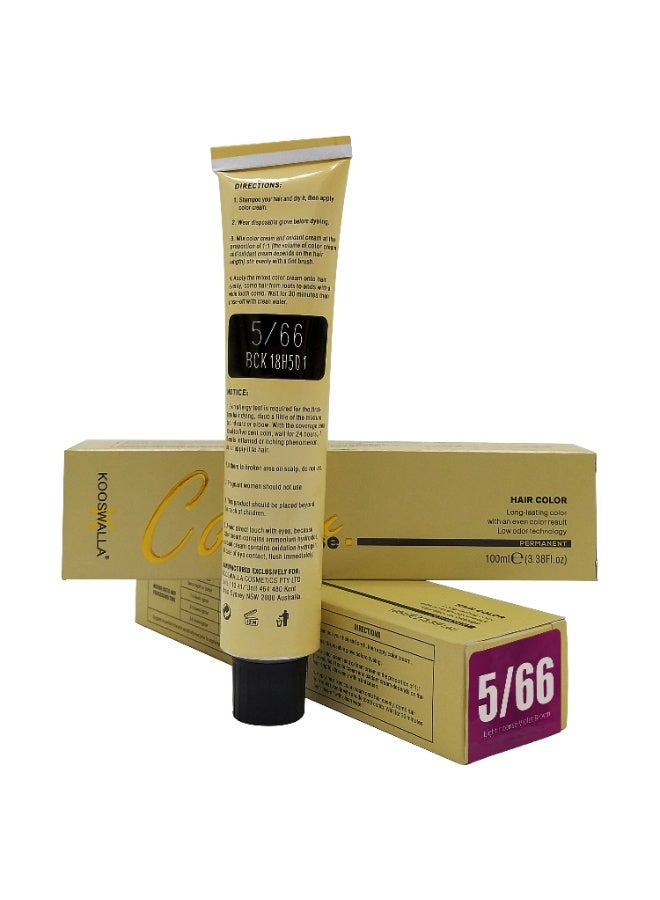 Kooswalla Hair Color - 5/66 Light Intense Violet Brown - 100ml - Image 2