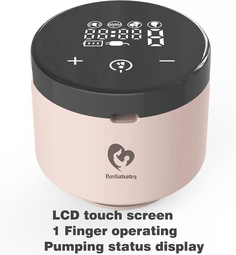 Bellababy Wearable Breast Pump Hands Free, Low Noise and Pain Free, Touch Screen Electric Breast Pump Wireless, 4 Modes 9 Levels Suction, Pink 2 Packs. (24mm Flanges, with 21mm/19mm/17mm Inserts) - Image 2