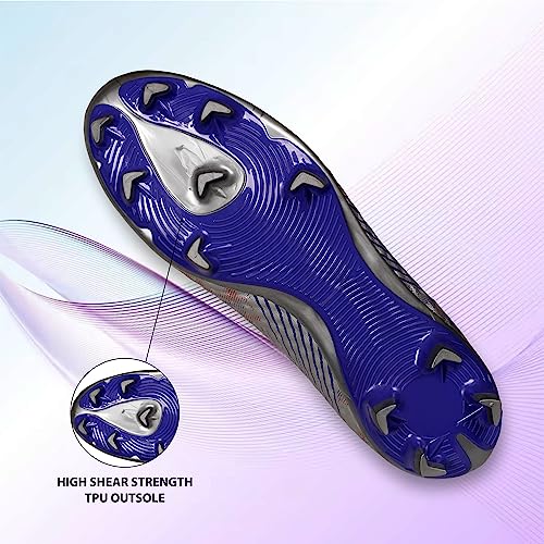Nivia Oslar Blade 3.0 Football Stud for Men, Fusion Technology, Spacer Mesh with TPU Film Upper, TPU Sole, Colour: Silver, White, Size05 - Image 4