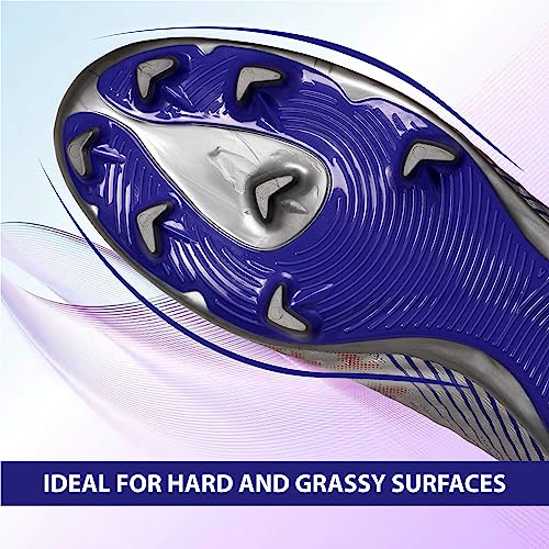 Nivia Oslar Blade 3.0 Football Stud for Men, Fusion Technology, Spacer Mesh with TPU Film Upper, TPU Sole, Colour: Silver, White, Size05 - Image 5