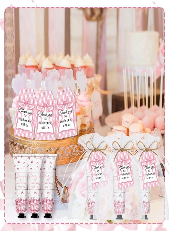 Nlicrst 50 Pcs Pink Bow Gifts Hand Cream Bulk for Women,Girls Favors Gifts for Bachelorette Mini Travel Hand Lotion Bulk,Favors for Guest Wedding Bridal Engagement Baby Shower Party Stuffers - Image 5