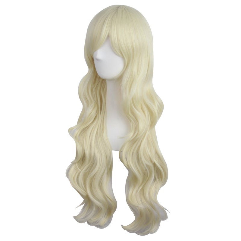 MapofBeauty 28 Inch/70 cm Charming Women Long Curly Full Hair Wig (Light Blonde) - Image 3