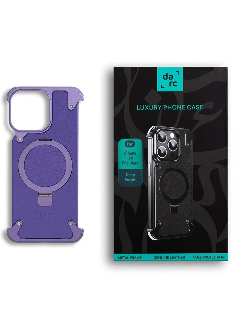 darc Leather Case for iPhone 14 Pro Max Deep Purple  - Image 1