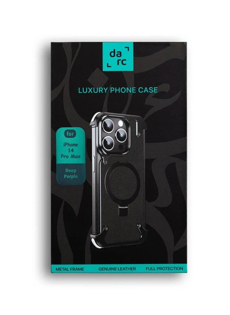 darc Leather Case for iPhone 14 Pro Max Deep Purple  - Image 3