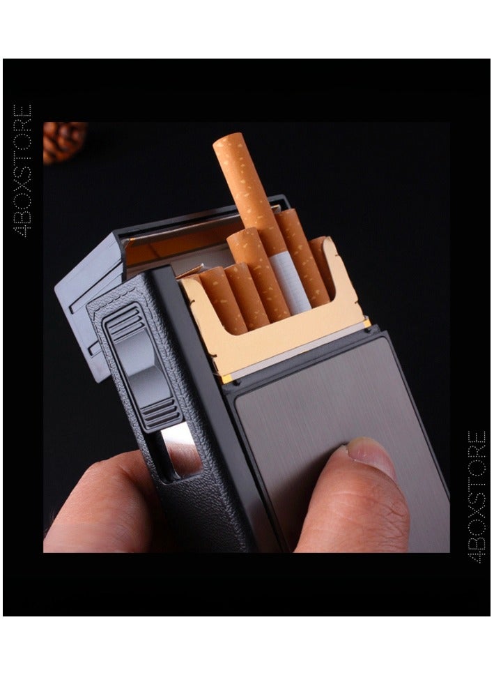 ولاعة USB مع حافظة واقية - مقاومة للرياح، بدون لهب وقابلة لإعادة الشحن - تصميم أنيق ومحمول مع بطارية تدوم طويلاً - مثالية للشموع والتخييم والاستخدام اليومي - Image 1