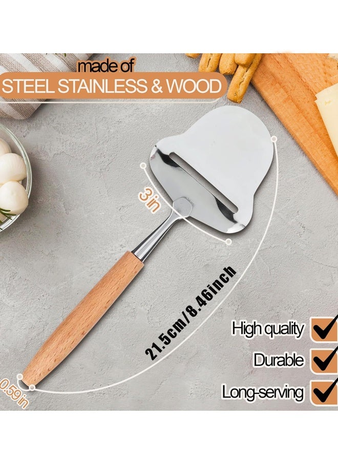 Stainless Steel Handheld Cheese Slicer, Wooden Handle Cheese Planer for Hard & Block Cheese - Image 2