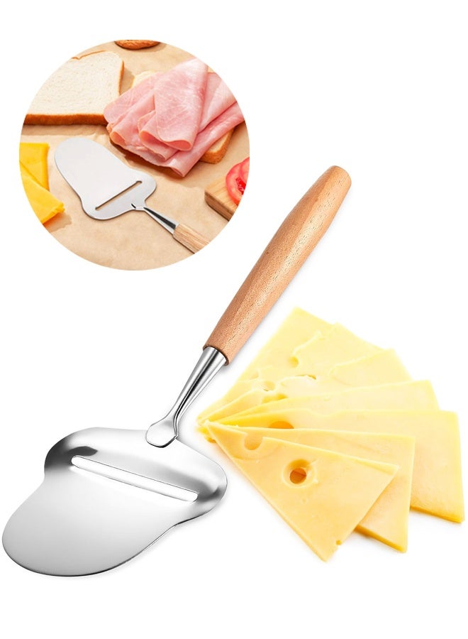 Stainless Steel Handheld Cheese Slicer, Wooden Handle Cheese Planer for Hard & Block Cheese - Image 1