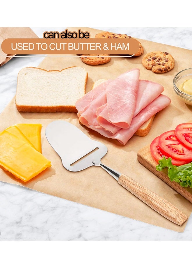 Stainless Steel Handheld Cheese Slicer, Wooden Handle Cheese Planer for Hard & Block Cheese - Image 4
