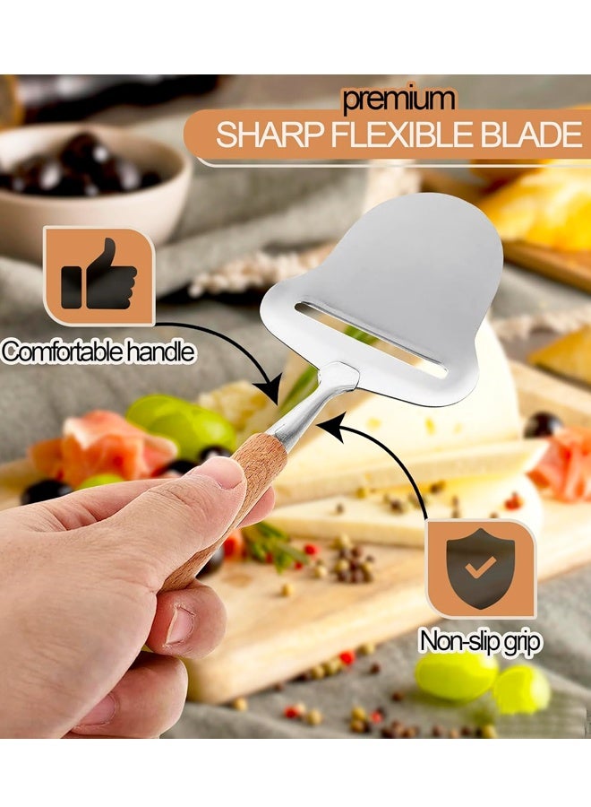 Stainless Steel Handheld Cheese Slicer, Wooden Handle Cheese Planer for Hard & Block Cheese - Image 3