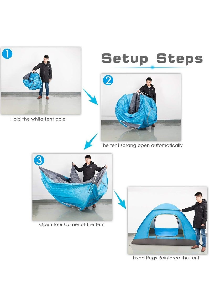 Waterproof Instant Pop Up Tent 2-3 Person Camping Tent, Instant Set Up, Outdoor Hiking Backpacking Tent Shelter - Image 3