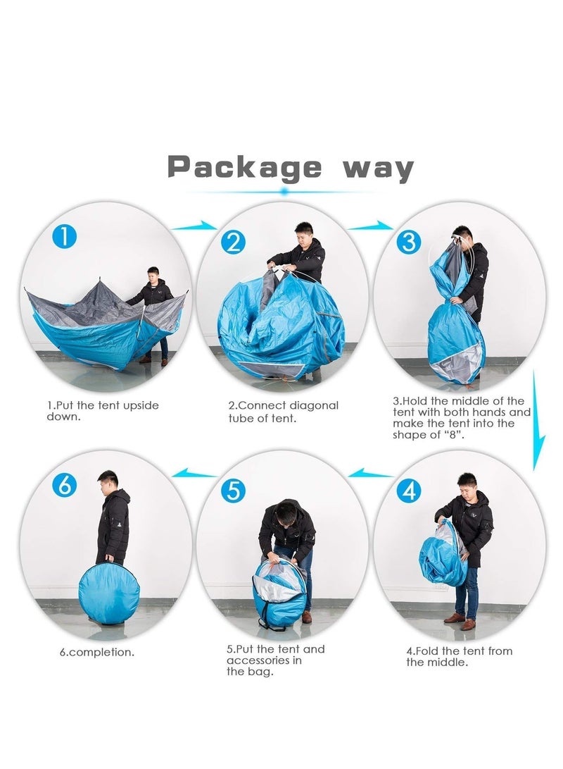 Waterproof Instant Pop Up Tent 2-3 Person Camping Tent, Instant Set Up, Outdoor Hiking Backpacking Tent Shelter - Image 4