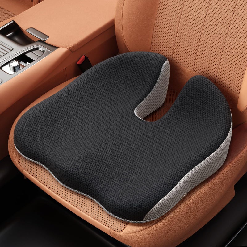 Benazcap Car Seat Cushion - Memory Foam Car Seat Pad - Sciatica & Lower Back Pain Relief - Car Seat Cushions for Driving - Road Trip Essentials for Drivers - Image 1
