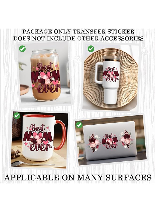 إيروريكس غلاف أكواب زجاجية Uv Dtf، نقل Uvdtf، تصميم زهرة مقاوم للماء، لأكواب زجاجية سعة 16 أونصة، هدايا للنساء، 3 قطع، الطراز 5 - Image 4