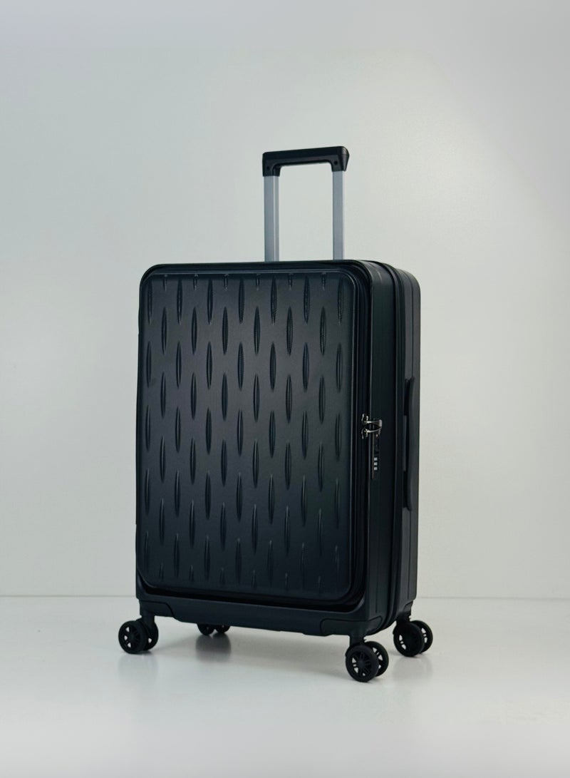 SAW & SEE Premium ABS+PC Unbreakable Front opening Hard Shell Luggage 3-Piece Suitcase Set, Lightweight with Expandable upto 25 Percent Extra storage Trolley Bags with 4 double Spinner Wheels, TSA Approved Lock and Durable Travel Suitcases– 12 Kg, 23 Kg, 35 Kg - 20" / 24" / 28" – BLACK - Image 2