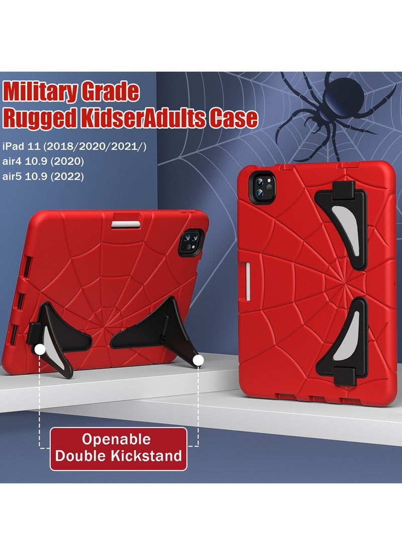 Spider Style Case Compatible for iPad Pro 11 Inch(2018/2020/2021/2022)/iPad Air 4th Gen 10.9 Inch(2020)/iPad   Air 5th Gen 10.9(2022) Shockproof Protective Cover with Pencil Holder  Kickstand for Kids Children - Image 3