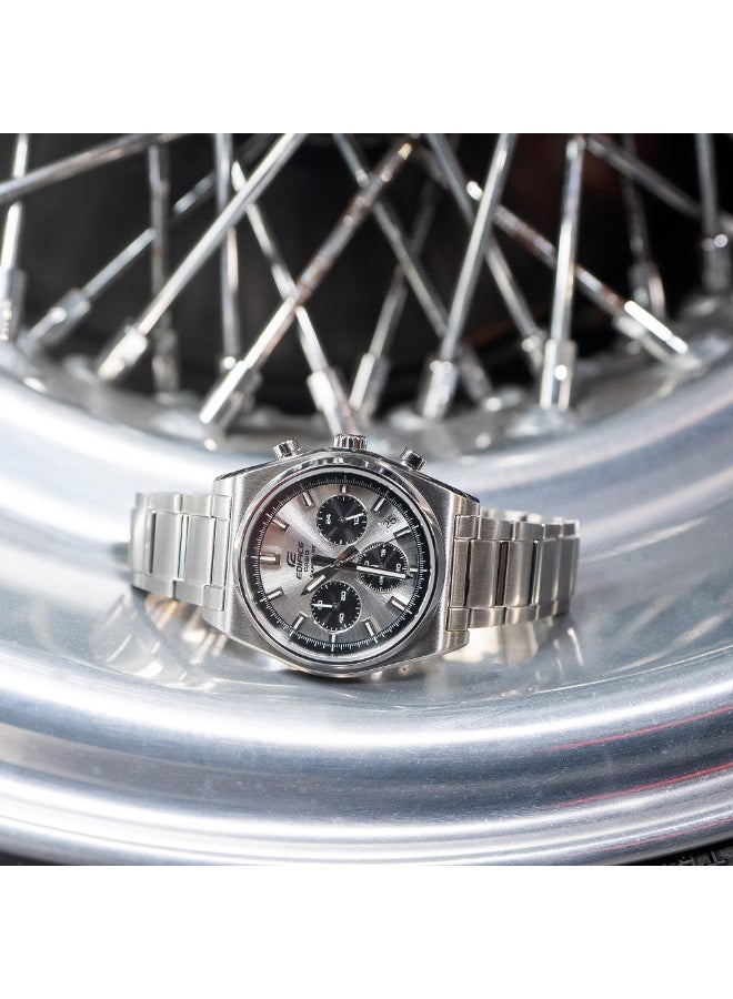 CASIO ساعة يد للرجال من إيديفيس باند من الفولاذ المقاوم للصدأ مع كرونوغراف تناظري قياسي EFB-730D-7A-47 × 40 × 11 مم - Image 4