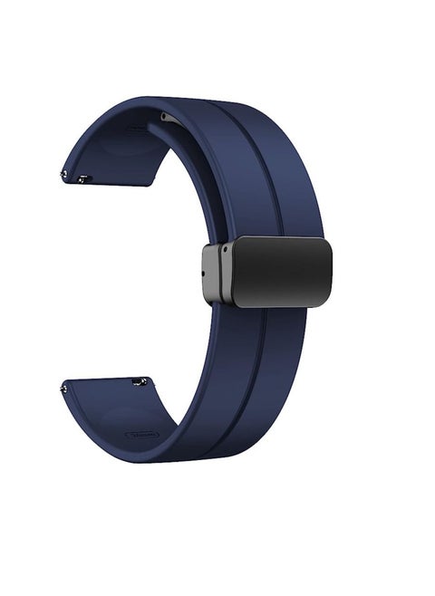 22mm Silicone Strap With Magnetic Folding Buckle For Oraimo Watch R OSW23N- Smart WatchSport - Blue