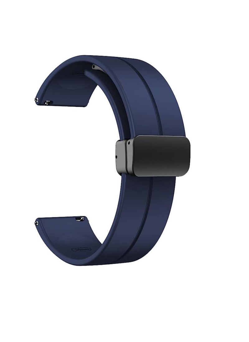 22mm Silicone Strap With Magnetic Folding Buckle For Oraimo Watch R OSW23N- Smart WatchSport - Blue