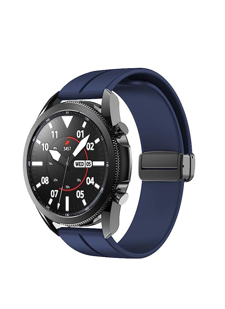 22mm Silicone Strap With Magnetic Folding Buckle For Oraimo Watch R OSW23N- Smart WatchSport - Blue
