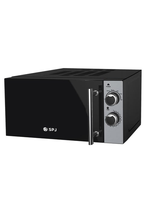 SPJ Microwave Oven 20L, 700W With 6 Power Levels, Child-Safety-Lock, Defrost Function, 30 Minutes Timer, Express Cook, Easy to Use, Best for Home & Office, Colour - BLACK, MWBLU-20L002