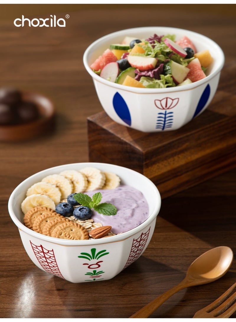 choxila 1 Middle Eastern style dessert bowl/cup set (Tulip pattern), Arabic Ceramic bowl, can be used as a tray for placing snacks and fruits on the living room coffee table. High quality trays suitable for family gatherings, afternoon tea, bedrooms, living rooms, and hotels. - Image 5