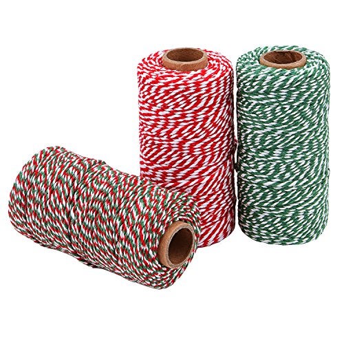 Sunmns 3 Roll Christmas Twine Cotton String Rope Cord for Gift Wrapping, Arts Crafts, 984 Feet (Multicolor A) - Image 2