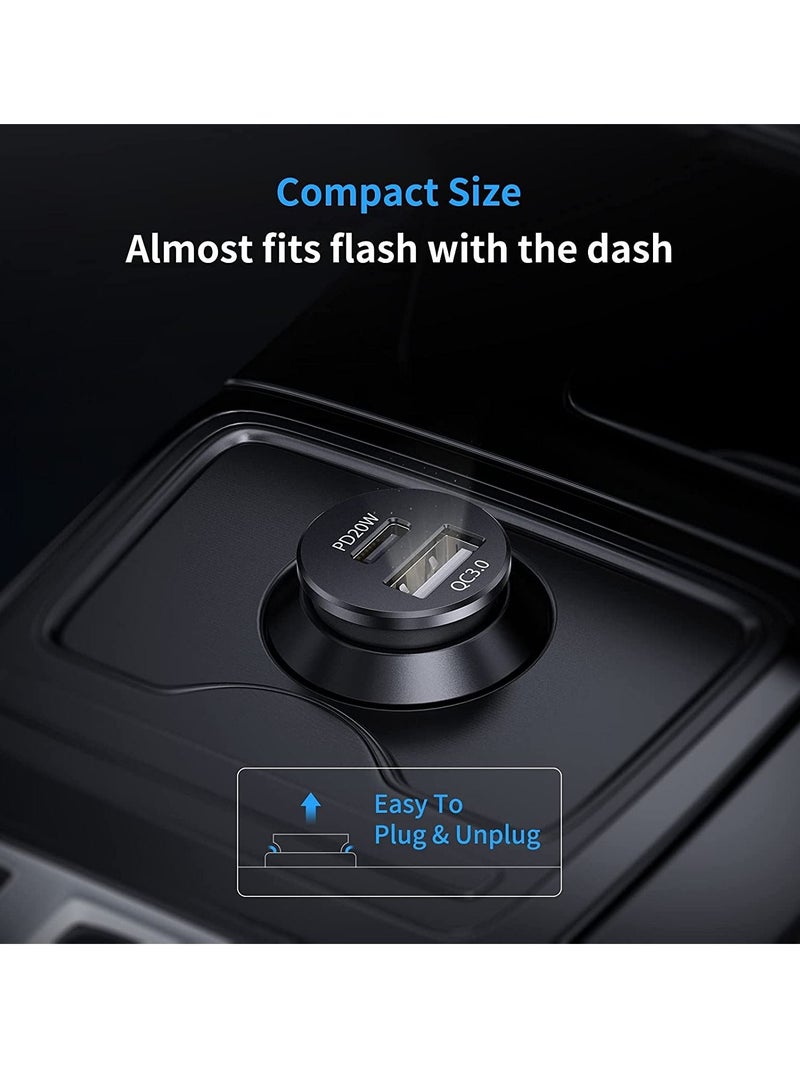 Green Dual Port Car Charger PD+QC3.0 20W Fast Charging Ultra-Fast Sync Charge Cable - Image 2