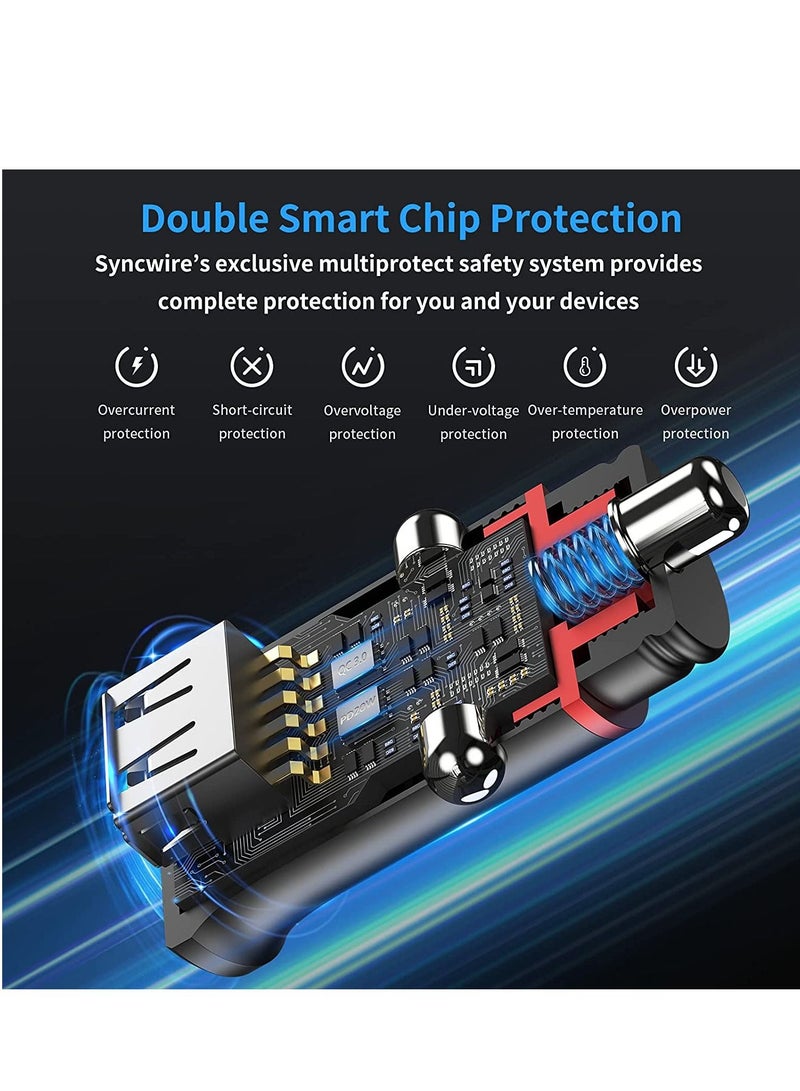 Green Dual Port Car Charger PD+QC3.0 20W Fast Charging Ultra-Fast Sync Charge Cable - Image 5