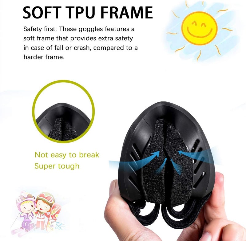 MAXJULI Kids Ski Goggles - Helmet Compatible Snow Goggles for Baby &Toddler with 100% UV Protection Age 0-4 4301 - Image 4