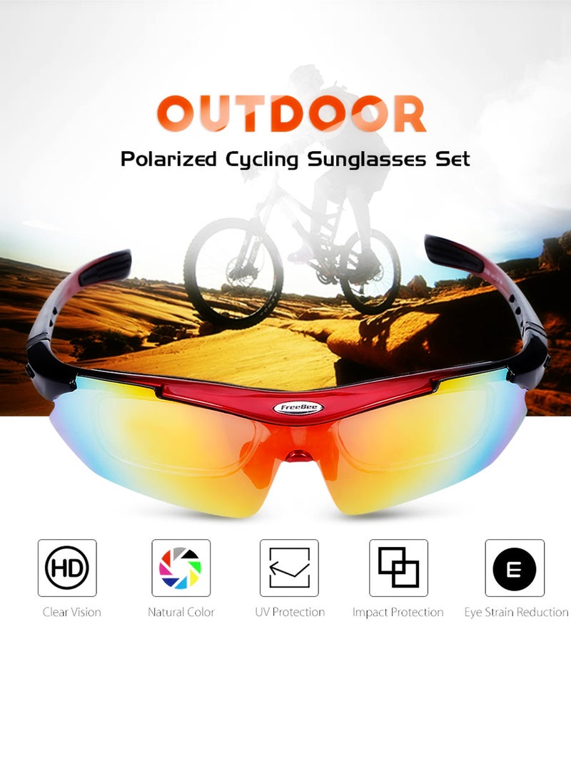FreeBee Polarized Cycling Bike Riding Sun Glass With 4 Interchangeable Lenses