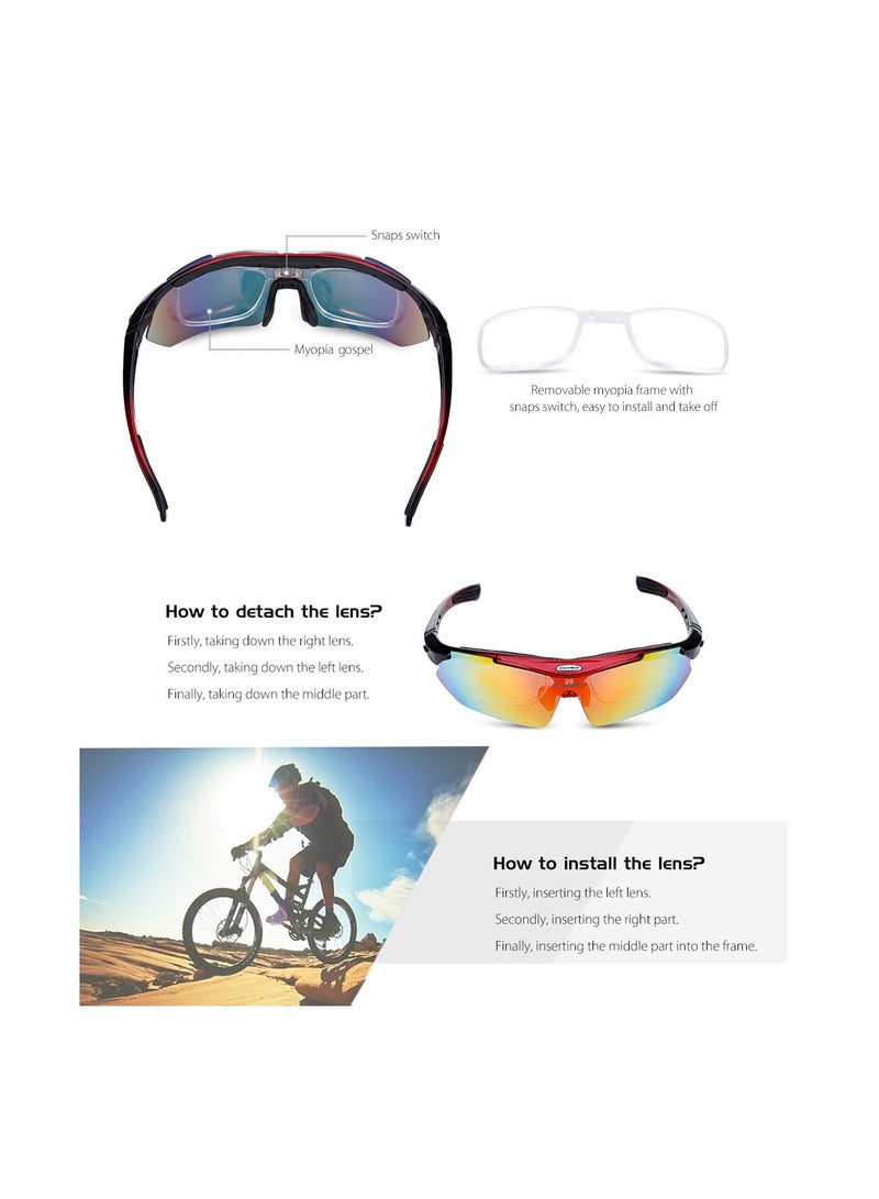 FreeBee Polarized Cycling Bike Riding Sun Glass With 4 Interchangeable Lenses