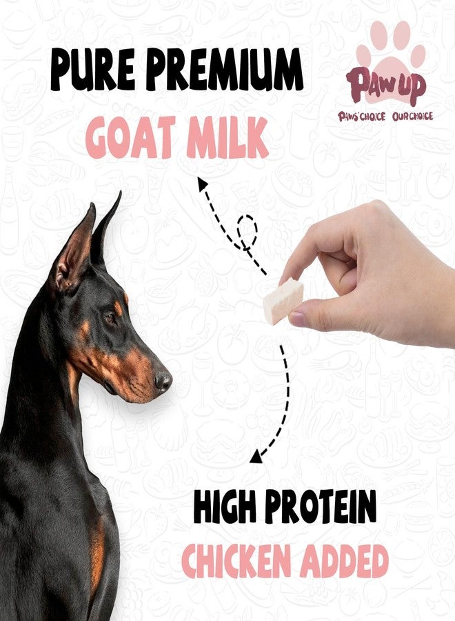 PAWUP مكافآت الكلاب المجففة بالتجميد من باوب، بنكهة زبادي حليب الماعز مع الفراولة، وجبات خفيفة لطيفة من حليب الماعز للجراء ذوي المعدة الحساسة، 2.8 أونصة - Image 2