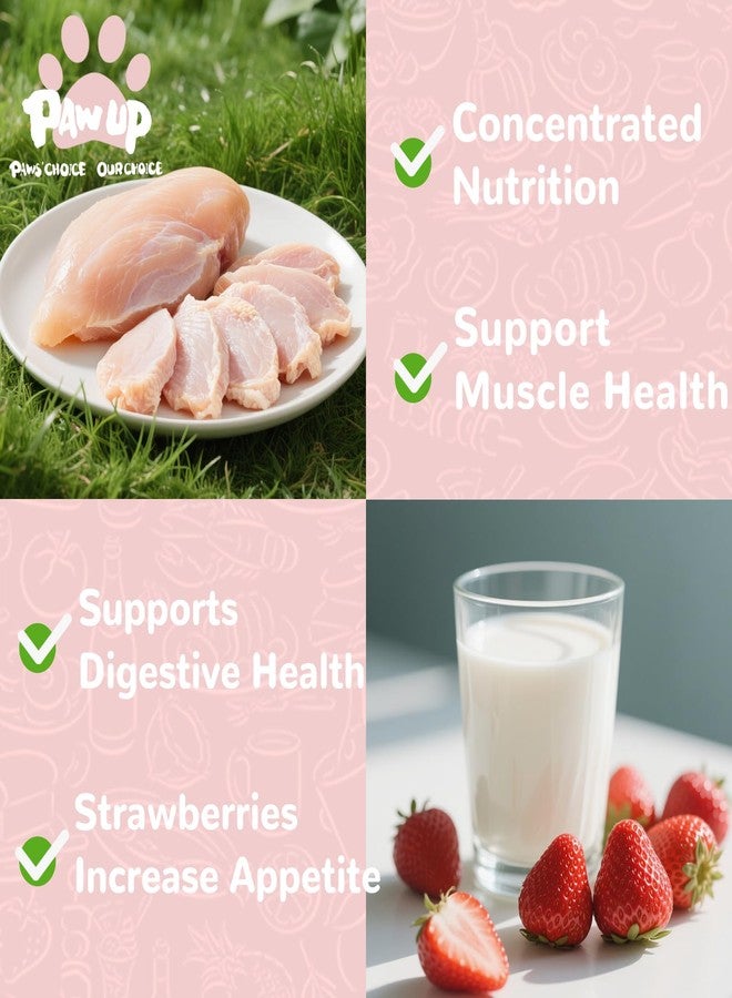 PAWUP مكافآت الكلاب المجففة بالتجميد من باوب، بنكهة زبادي حليب الماعز مع الفراولة، وجبات خفيفة لطيفة من حليب الماعز للجراء ذوي المعدة الحساسة، 2.8 أونصة - Image 4