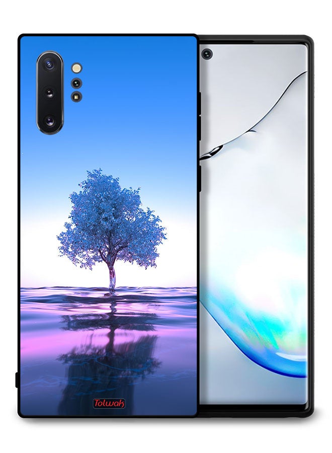 Tolwak Samsung Galaxy Note 10 Plus 4G Protective Case Cover Tree Neon Body Of Water Reflection Digital Art - Image 1