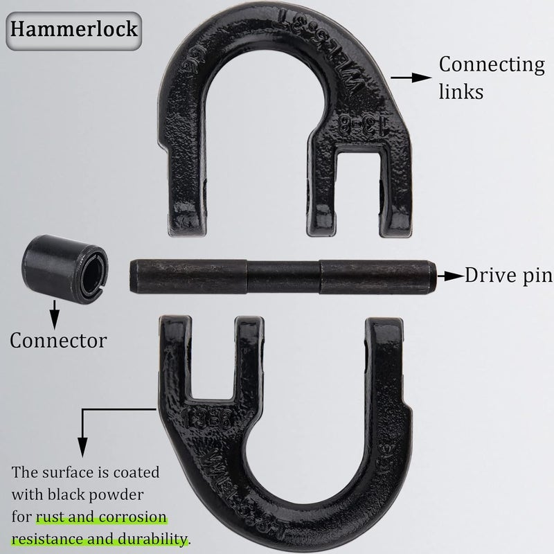 9TH SHOP Hammerlock Safety Chain Connector 1/2" - Heavy Duty Grade 80 - Image 3