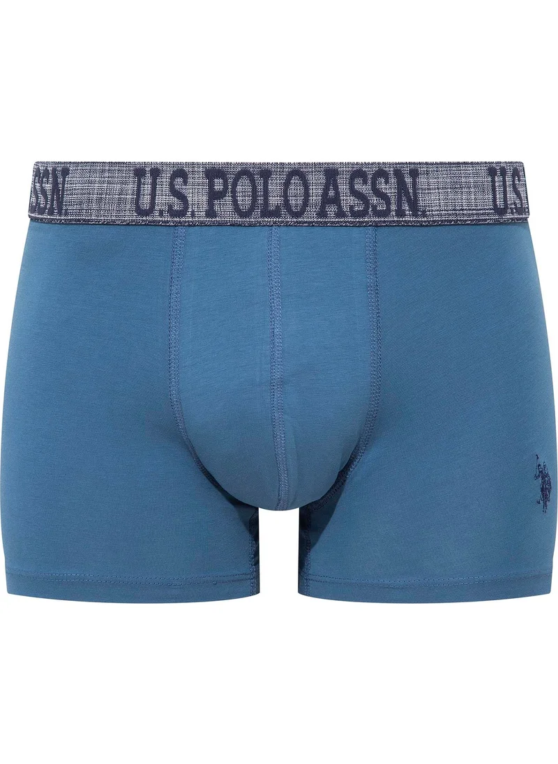 يو اس بولو اسن BASE. POLO ASSN. Men's Indigo-Navy Blue-Printed 3-Piece Boxer 80503