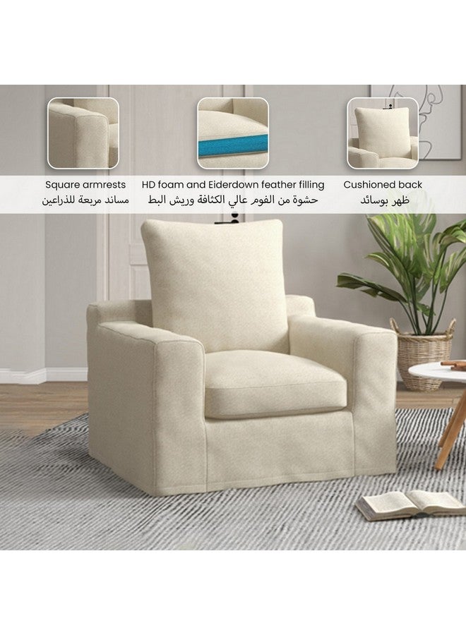 Micasa Elegant And Modern Design 1-Seater Sofa Light Beige 67 X 97 X 90 Cm 2023-2-1P - Image 4