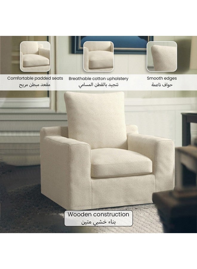 Micasa Elegant And Modern Design 1-Seater Sofa Light Beige 67 X 97 X 90 Cm 2023-2-1P - Image 3