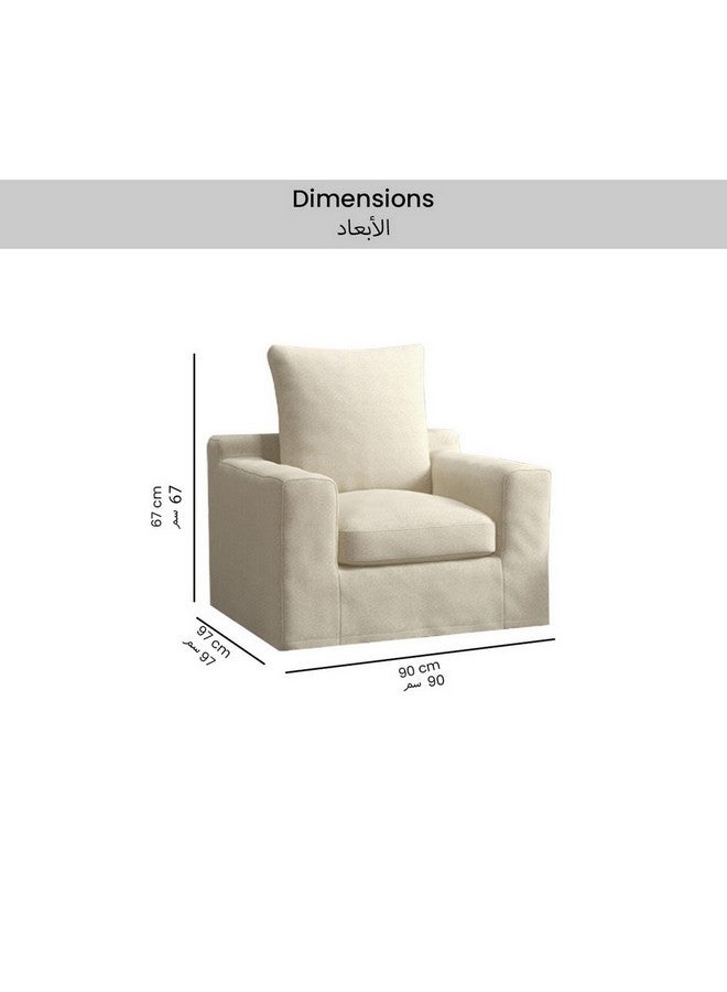 Micasa Elegant And Modern Design 1-Seater Sofa Light Beige 67 X 97 X 90 Cm 2023-2-1P - Image 5