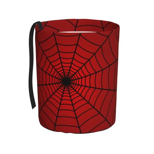 YANGDADA Red Spider Web Car Trash Can Small Portable Car Garbage Bag for Back Front Seat RVs Camping Accessories - Image 1