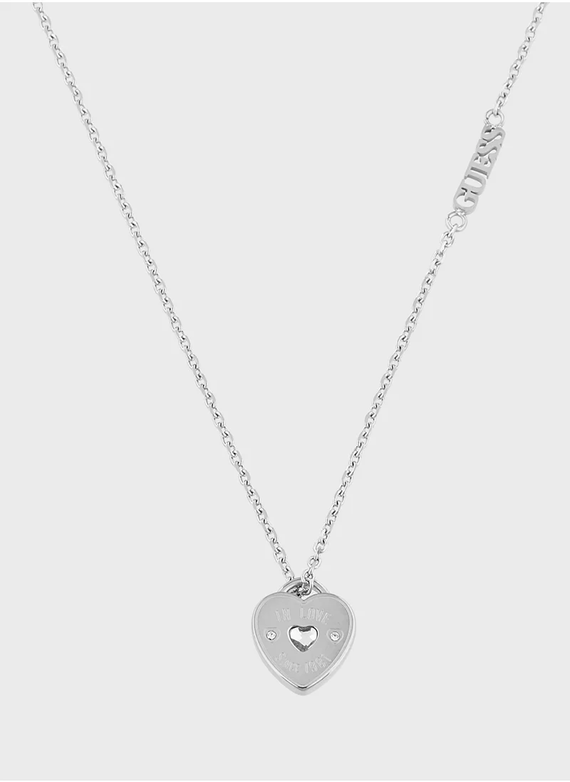 GUESS Jubn05056Jwrht/U 16-18 Inch Heart Charm Necklace