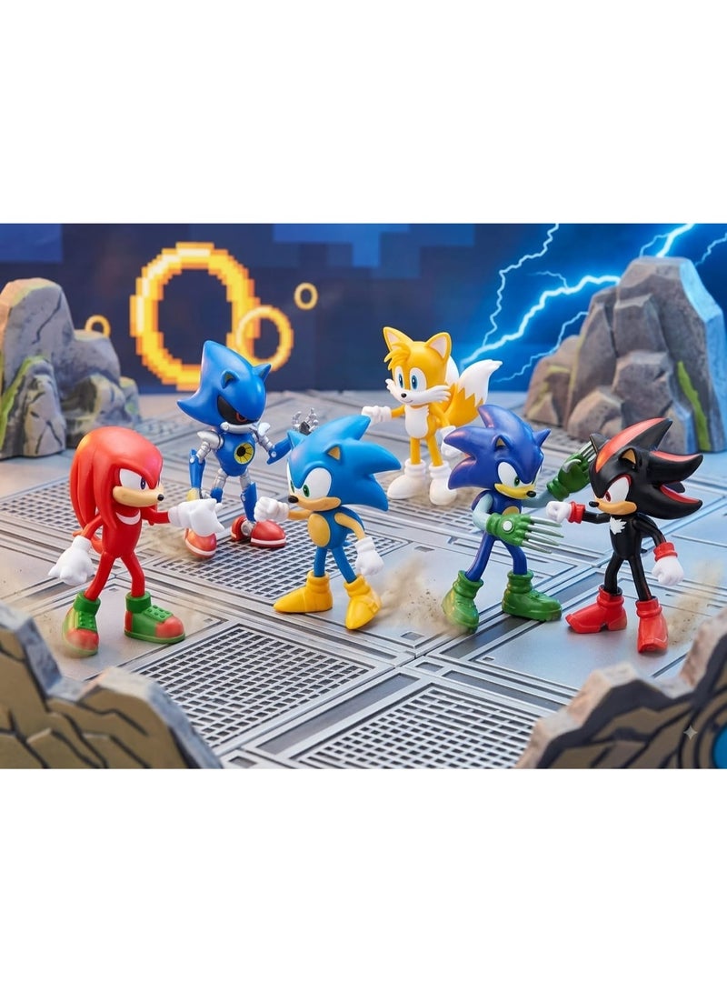 Sonic Action Figures 6-Piece Collection for Creative Character Play Detailed Character Figures for Imaginative Adventures and Storytelling Collectible-Style Kids Toys for Interactive Role Play and Display Trending Toy Set for Kids Who Love Action, Adventure and Characters Fun Giftable Figure Collection for Playrooms, Bedrooms and Creative Fun - Image 1
