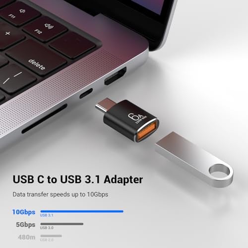 Pastall 8 Pack 10Gbps/120W Type C Male to USB Female OTG Adapter, Black USB C to USB3.1 Adapter for Smartphone, PC, Laptop, Tablet, Keyboard etc. - Image 2