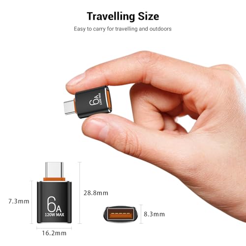 Pastall 8 Pack 10Gbps/120W Type C Male to USB Female OTG Adapter, Black USB C to USB3.1 Adapter for Smartphone, PC, Laptop, Tablet, Keyboard etc. - Image 5