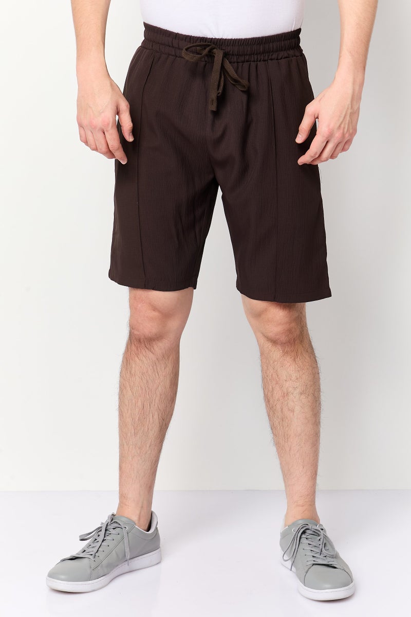 Aeropostale شورتات أساسية منسوجة للرجال، بني داكن - Image 1