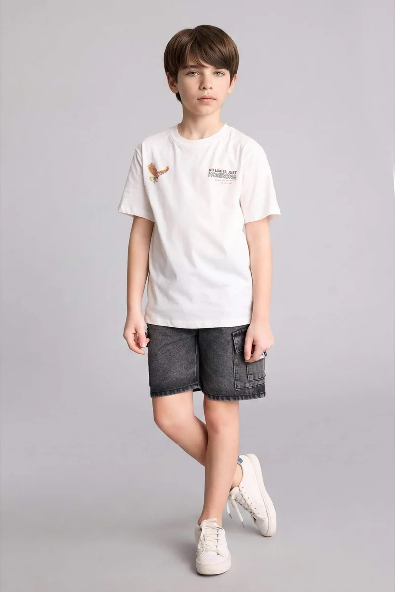 DeFacto New Regular Fit Printed Short Sleeve T-Shirt