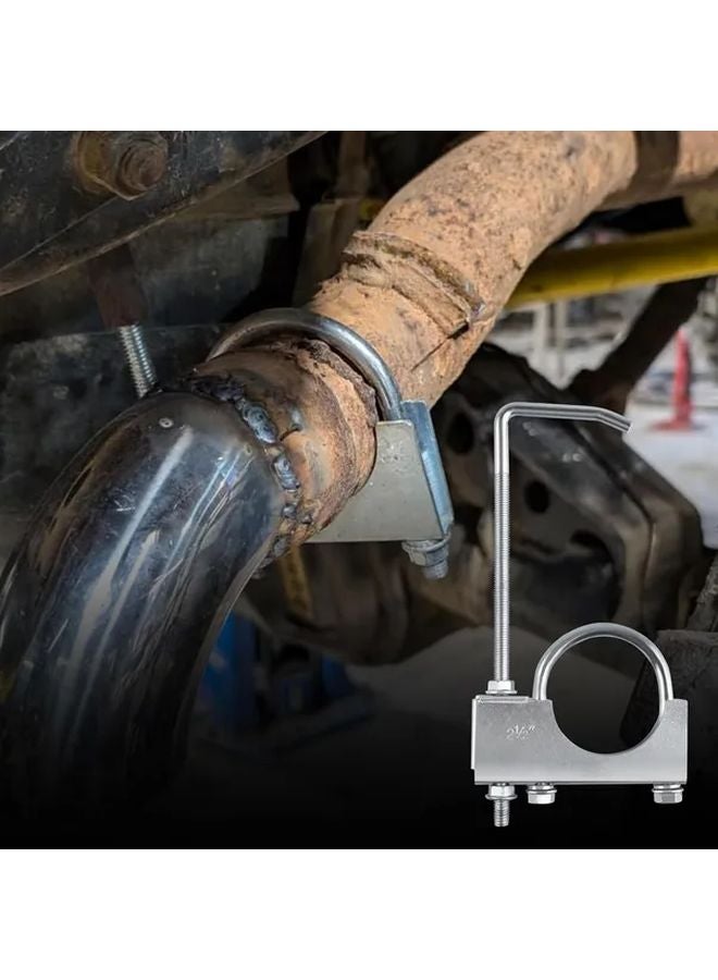 2 5 Inch Heavy Duty Exhaust Hanging Bracket Adjustable Height Metal Clamp Support - Image 5